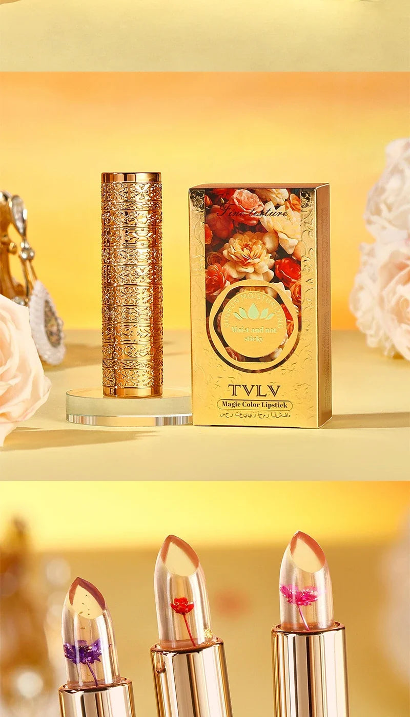 Crystal Color-changing Petal Lipstick for Women Moisturizes long-lasting and non-sticky cup lip balm